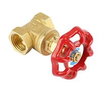 KIMISS Bouton en Laiton DN15, Vanne à Vanne BSPP G1 2 Vannes d'écluse Type crypté 232PSI Eau Gaz avec Poignée Rouge