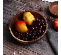 KIMISS Bowl à Salade en Bois - 22x7,5 Cm de Bol de Service pour la Maison et Le Restaurant - Vide Naturelle de Cuisine pour Les Fruits, Les Sushis, la Salade et Plus