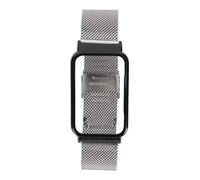 KIMISS Bracelet en Maille d'acier Inoxydable avec Boîtier Pare-Chocs de Remplacement pour Mi Band 7 Pro - Accessoire de Montre Intelligente Réglable, élégant et Léger (Silver)