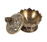 KIMISS Brûleur D'encens Lotus pour Cônes et Disque de Charbon de Bois, Porte-encens en Résine pour Bâton (Bronze)