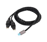 KIMISS Câble 2 Broches pour HD650, HD600, HD580 | Câble de Remplacement plaqué Argent 3 en 1 avec Fiches 2,5 Mm, 3,5 Mm et 4,4 (BLACK)