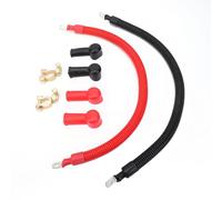 KIMISS Câble de Batterie Onduleur 2AWG, Jeu de Câbles à âme en Cuivre avec Connecteur de Borne 50 Cm, Faible Résistance for Applications Marines Panneaux Solaires Voiture Camion Camping