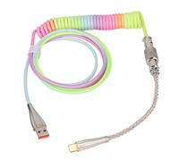 KIMISS Câble de Clavier de Jeu-Câble à Ressort Hélicoïdal USB C Rétractable Mécanique personnalisé Lumineux RVB pour Une Expérience de Jeu Améliorée (Tapez 2)