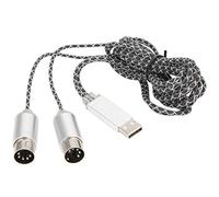 KIMISS Câble de Conversion MIDI IN-OUT vers USB de 70,9 Pouces avec Voyant Lumineux Puce de Traitement FTP Coque en Métal Instruments de Musique Haute Performance/Son en Direct et Scène/Scène et