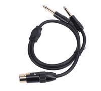 KIMISS Câble de Microphone XLR Femelle vers 1/4" TS pour Table de Mixage, Câble Répartiteur XLR 3 Broches vers 6,35 Mm avec Interférences Minimales et Connecteurs Durables