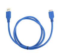 KIMISS Câble de Transmission USBA vers MicroB, Disque Dur 5 Gbps Cordon Adaptateur Externe USB3.0 Bleu (0,3 mètre) (1m / 3.3ft)
