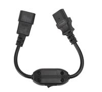 KIMISS Câble d'extension d'alimentation IEC320 C14 à C13 avec Interrupteur - Adaptateur 0, pour Ordinateur Portable, Moniteur, Lampe, Alimentation de Haut-Parleur