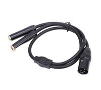 KIMISS Câble Répartiteur en Y XLR Mâle vers Double Femelle 6,35 Mm pour équipement Sonore Professionnel - Plaqué or 24 Carats, Transmission sans Bruit (#3)