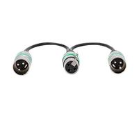 KIMISS Câble Répartiteur XLR - Adaptateur XLR Femelle vers Double Mâle de 30 Cm pour Extension de Micro, Parfait pour les Mixeurs et Haut-parleurs, Construction Durable en Alliage de Zinc (GREEN)
