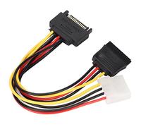 KIMISS Câbles d'alimentation 2 Pièces, Adaptateur 15 Broches Mâle à 4 Broches Femelle pour Extension de Disque Dur, Compatible avec les Boîtiers PC