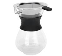 KIMISS Cafetière en Verre Réutilisable avec Filtre en Acier Inoxydable - Cafetière Manuelle pour Brassage personnalisé (400ml)