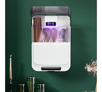 KIMISS Cage à Baguettes Murale-boîte de Rangement de Vaisselle Multifonctionnelle avec Conception Anti-poussière et Fonctionnalités de Drainage (Noir séché à l'air)