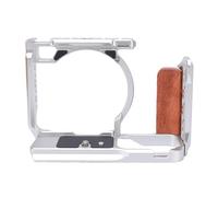 KIMISS Cage de Caméra pour Plate-Forme Vidéo en Alliage D'aluminium ZR avec Poignée en Bois, Support de Chaussure Froide, Base Arca, Accès Précis pour Filmer la Photographie de Vlogging (Silver)