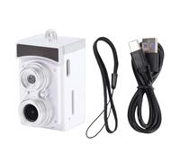 KIMISS Caméra CCD Rétro, Photo 8,6 MP, Vidéo 1080P, écran de 1,14 Pouces, Objectif Grand Angle de 120 Degrés, avec Batterie 300 MAh, pour la Photographie, Les événements de Voyage (White)