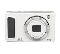 KIMISS Caméra Compacte 4K UHD avec écran 2,8 Pouces, Objectifs, Zoom 16X, Automatique, Anti-secousse et Lumière de Remplissage, 48 MP (White)
