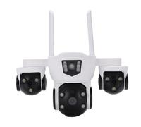 KIMISS Caméra de sécurité à Triple Objectif 8K, Ultra HD, WiFi, Surveillance Extérieure, avec Détection Humaine, Stockage, Mode Nuit (Prise UE)