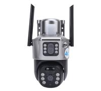 KIMISS Caméra de sécurité Extérieure avec Panneau Solaire HD, Double Objectif, Détection de Mouvement, 4G, IP66, étanche pour la Surveillance à Domicile, Matériau ABS, Caméras 2MPx2