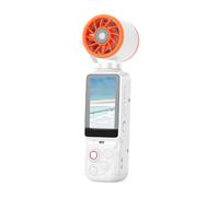 KIMISS Caméra POV Portable, Caméra d'action Personnelle 4K 64MP, Objectif Rotatif à 180 Degrés, écran Numérique de Vitesse, Support pour Trépied, Ventilateur pour Voyage et (White)