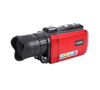 KIMISS Caméscope FHD 24MP 1080P avec Zoom Numérique 18X et écran Rotatif à 270° - Idéal pour Les Aventures de Voyage (Rouge)