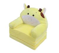 KIMISS Canapé Pliable de Dessin animé - Canapé Ouvert 2 en 1 et Lit-lit pour - Motif Vache Jaune avec Dossier, Fauteuil et Siège Confortable Portable (3 Couches)