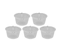 KIMISS Capsules de café Réutilisables de 50ml, 5 Pièces, Tasses Filtrantes avec Cuillère à Mesurer, Adaptées au café, Profitez de n'importe Quelle Saveur de à la Maison (Transparent)