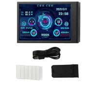 KIMISS Capteur Panel Pc Computer Temp Monitor LCD 3.5In Computer Temp Monitor IPS Full View Display Petit écran pour Aida64 Pc CPU Hard Disk Data Monitor (Noir)