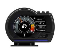 KIMISS Car HUD Head Up Display, écran 3 Pouces OBD2 + GPS Smart Gauge Car HUD Compteur de Vitesse Turbo RPM Alarme pour Voiture Camion