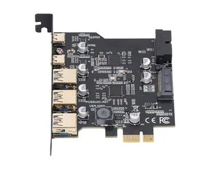 KIMISS Carte PCIe vers USB 3.2 Gen 2, 3 1 5 Gbit/s Type A 20 Gbit/s Extension PCI Express C 5 Ports avec Ports et Hub Interne PC OS X