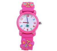 KIMISS Carton de Dessin animé, Montre de Poignet Mignon & Exquise Pattern for Time Recognition - Longueur Réglable et Matériaux écologiques - Disponible en Rouge Violet et Rose (Papillon Rose Rouge)