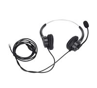 KIMISS Casque Téléphonique Filaire RJ9 avec Micro Antibruit pour Centre d'appels - Casque de Bureau Binaural avec Ajustement Réglable et Cordon de 1,5 M