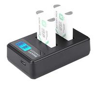 KIMISS Chargeur Portable de Voyage Extérieur USB LCD à Double Emplacement pour Batterie NP BX1 Noir Léger Design Compact Photographes Voyageurs