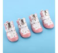 KIMISS Chaussures Antidérapantes pour Chien pour la Marche en Plein Air - Lot de 4 Pièces en Maille Respirante Antidérapante pour Chiot - Bottes Respirantes pour Chaussée Chaude d'été (Tapez 2)