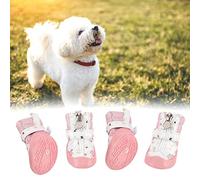 KIMISS Chaussures Antidérapantes pour Chien pour la Marche en Plein Air - Lot de 4 Pièces en Respirante Antidérapante pour Chiot - Bottes Respirantes pour Chaussée Chaude d'été (3 Tailles)