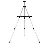 KIMISS Chevalet Réglable en Métal argenté avec Grattoir en Plastique - Présentoir d'art Pliable pour Peinture, Présentations et Signalisation