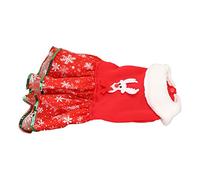 KIMISS Chiot Robe de Noël Innovant Wapiti Nœud Papillon Paillettes Chaud Chiot Jupe de Noël pour Petits Chiens Chats Chien Robe de (M)