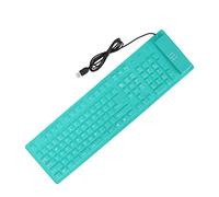 KIMISS Clavier Pliable Clavier en Silicone Clavier en Silicone Pliable en Silicone 108 Touches en Silicone Pliable USB Filaire étanche Muet Frappe Clavier Pliable à étanchéité Complète (Vert)