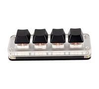 KIMISS Clavier Usbro à 4 Touches, Bouton Rouge Switchro, Prise et Boutons Personnalisés Playomic, Clavier USB pour Clavier Pcro de Bureau (4 clés)