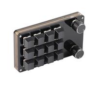 KIMISS Clavier Usbro à 4 Touches, Bouton Rouge Switchro, Prise et Boutons Personnalisés Playomic, Clavier USB pour Clavier Pcro de Bureau (12 Touches avec 2 Boutons)