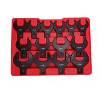 KIMISS ourche en Pouce 1/2, Jeu de 14 Pièces, Clés à Fourche SAE 1-1/16 à 2 Pouces avec Têtes à Changement Rapide, Noir oxydé, pour Entretien Industriel Lourd