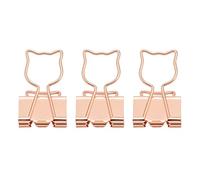 KIMISS Clips en Forme de Chat, Clips Métalliques Amusants pour Usage Scolaire, Conception Creuse Compacte de 100 Pièces pour l'organisation des Documents (Or Rose)