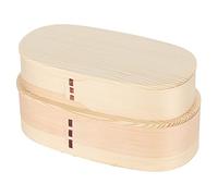 KIMISS Coffret Set Japonais Conteneur de Stockage d'aliments en Bois pour les étudiants (19 * 10 * 9,5 Boîte à lunch à double couche en)