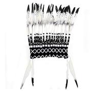 KIMISS Coiffure Amérindienne Black Chief Indian Feather Hat pour - Des Accessoires de Fête Amusants pour les Festivals, les Drames et les Séances Photo (BLACK)