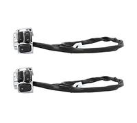 KIMISS Commutateur Universel de Guidon de Moto avec Commande de Phare et de Clignotant-bouton de Klaxon de Haute qualité pour Guidon de 1 Pouce (Argent électrolytique)