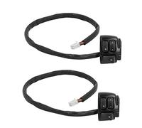 KIMISS Commutateurs Universels de Guidon de Moto, 2 Pièces, pour Commande de Phares, Clignotants et Klaxon, compatibilité de 1 Po de Diamètre (BLACK)