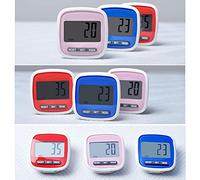 KIMISS Compteur de Pas de Marche Podomètre 3D avec Clamp/Holder - Écran LCD Simple Fonctionnant pour Une Mesure Précise des Pas (Pink)