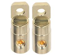 KIMISS Connecteur de Borne à Anneau de Batterie Robuste avec Conception à Vis + Paire de Bornes à Joint Torique de Batterie d'alimentation en Laiton plaqué Or, Soudage de Haute Précision, (0GA)