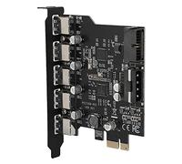 KIMISS Connecteur de Carte d'extension PCI-E vers 5 Ports USB 3.0 pour Un Transfert de Données à Grande Vitesse, Prend en Charge Le Protocole UASP, Convient aux Emplacements PCI Express
