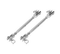 KIMISS Connecteur de Crochet en Acier Inoxydable, 2 Pièces, Tendeur à Mâchoire pour Applications Marines, Fixation Fiable à Mâchoire et à pour Corde et Gréement (M4)