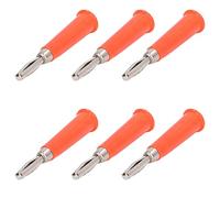 KIMISS Connecteur de Fiches Banane de 4mm, 100 Pièces en Alliage de Zinc et Laiton de Type Klaxon pour Batteries de Voiture et de Camion, Connecteurs Soudés Robustes (rouge)