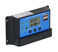 KIMISS Contrôleur PWM de Panneau Solaire 12 V 24 V avec Technologie MPPT, écran LCD, Double Sortie USB, Protection contre les Surintensités et Temps de Sortie Réglable (70A)